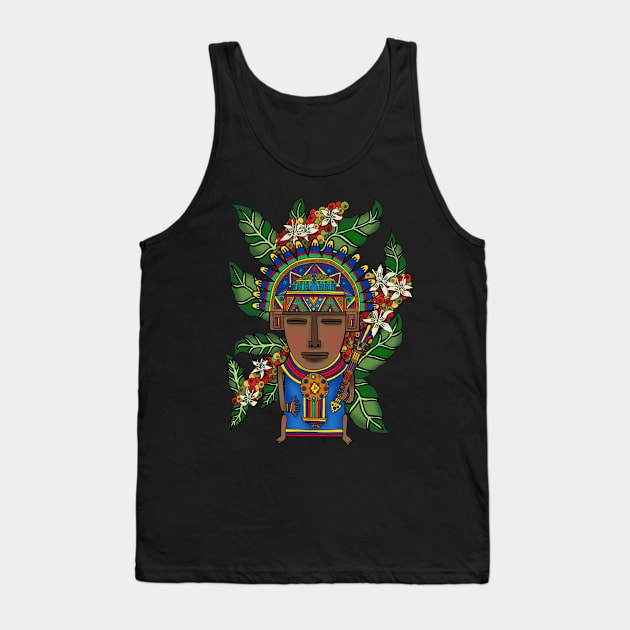 MUISCA CHIBCHA COLOMBIA COFFEE PLANT - full colour Tank Top by Xotico Design